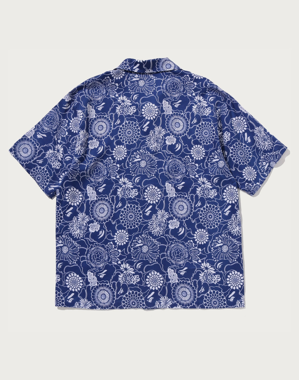 JAPANESE INDIGO ART CAMO OPEN COLLAR SS SHIRT MENS