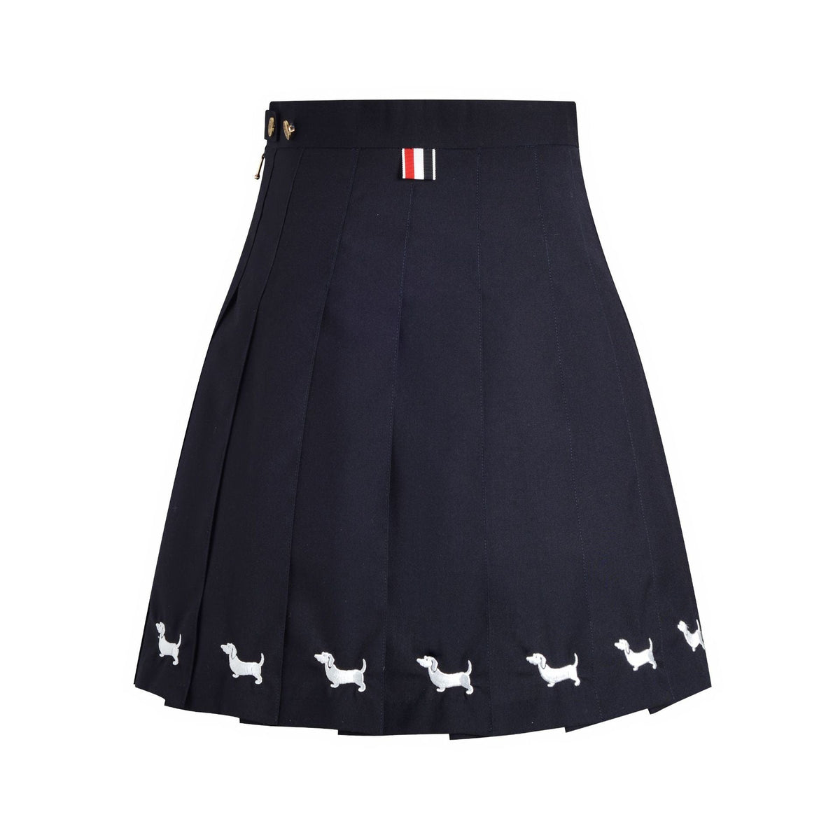 Women's Dog-Motif Pleated Mini Skirt | Thom Browne