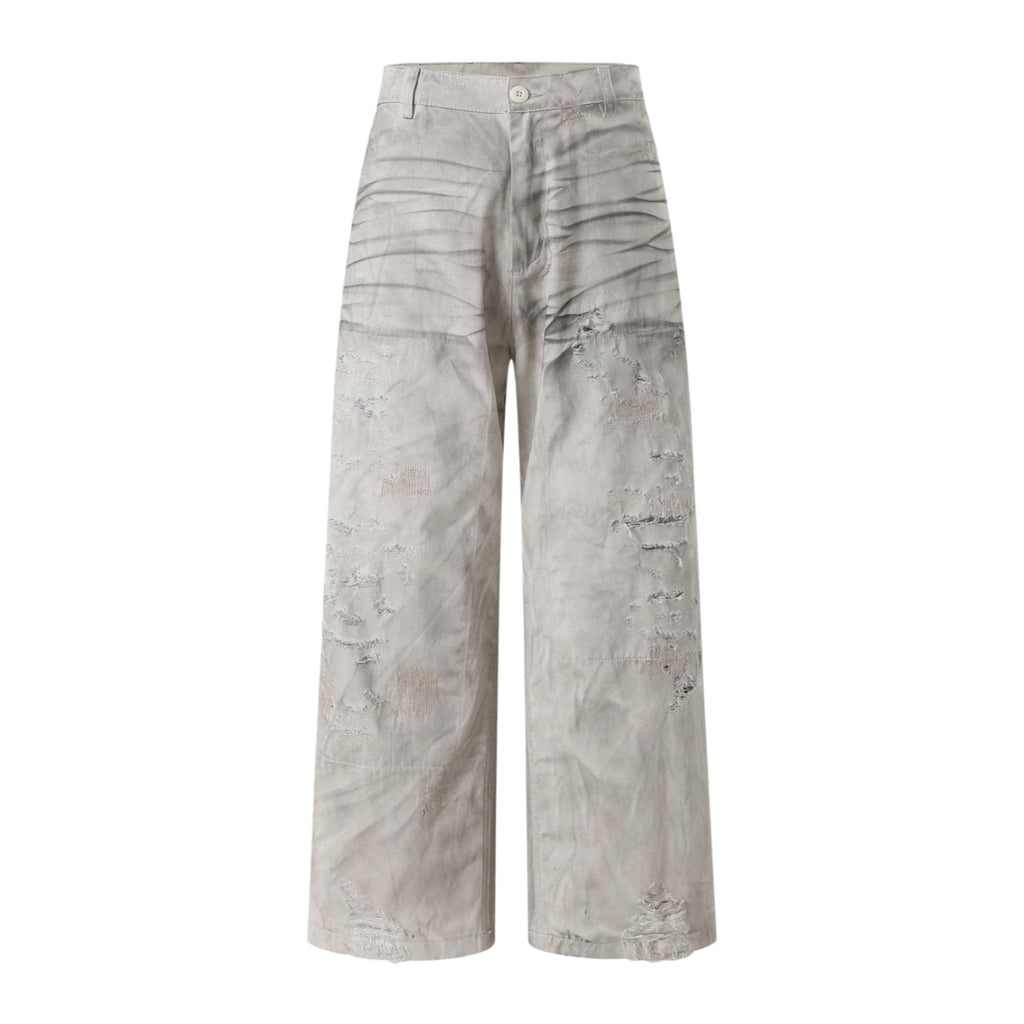 Acne Studios Distressed Washed‑Out Wide‑Leg Trousers