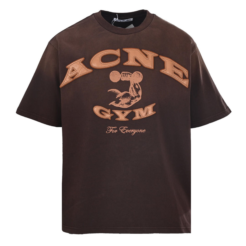 Acne Studios Gym‑Theme Varsity‑Graphic Oversized Crew‑Neck T‑Shirt