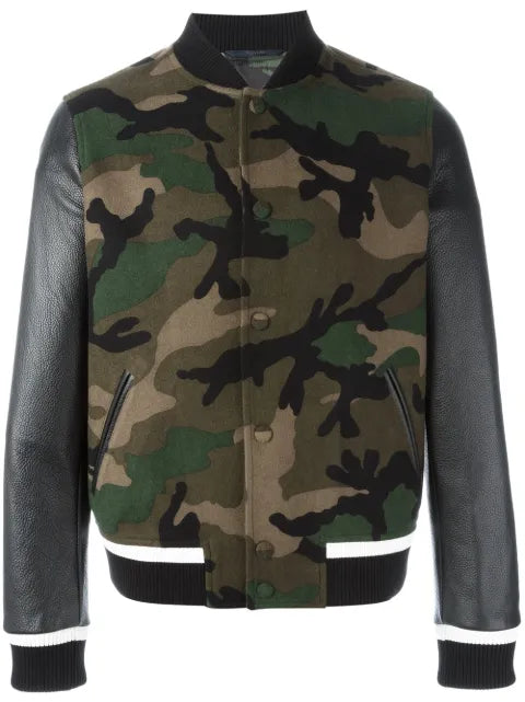 Valentino Garavani Rockstud' camouflage bomber jacket