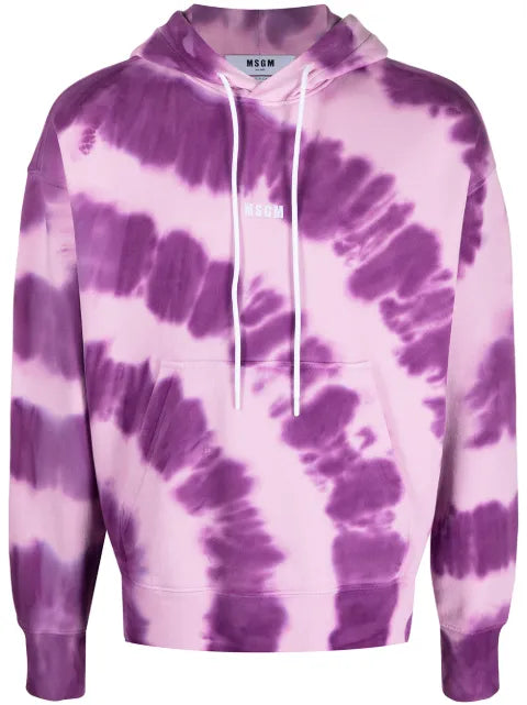 MSGM logo-print tie-dye hoodie