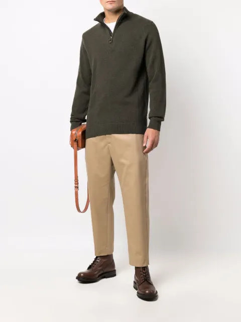Barbour zip-up wool jumper
