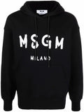 MSGM long-sleeved logo print hoodie