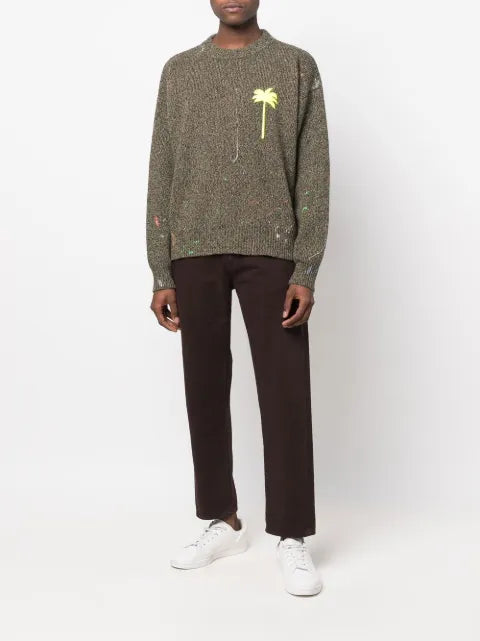 Palm Angels Palm Tree-embroidered jumper