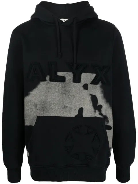 1017 ALYX 9SM logo-embroidered cow-print hoodie