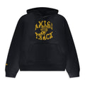 Faded Black Amiri Track Patch-Embellished Hoodie