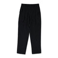 Black Double Pleated Pinstripe Trousers
