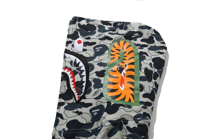 BAPE Camo Shark Hoodie - Grey Blue & Khaki