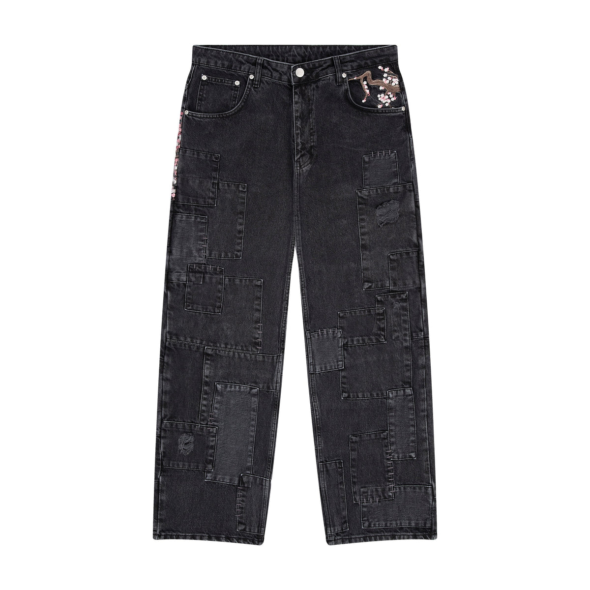 "blossom v2" patchwork Denim black