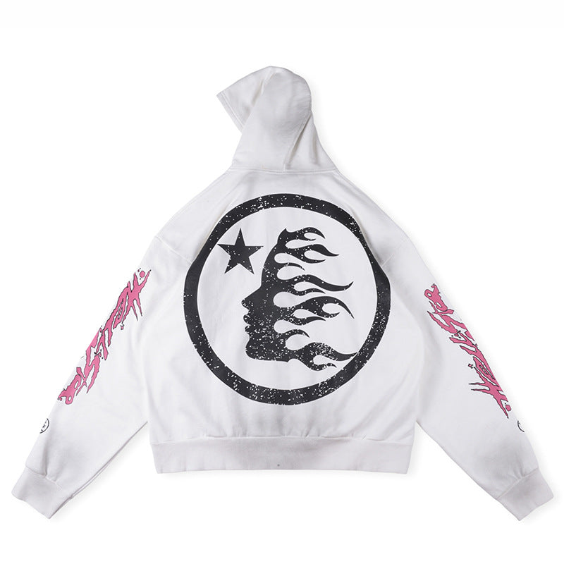 HELLSTAR Flame Glitter Zip Up Hoodie
