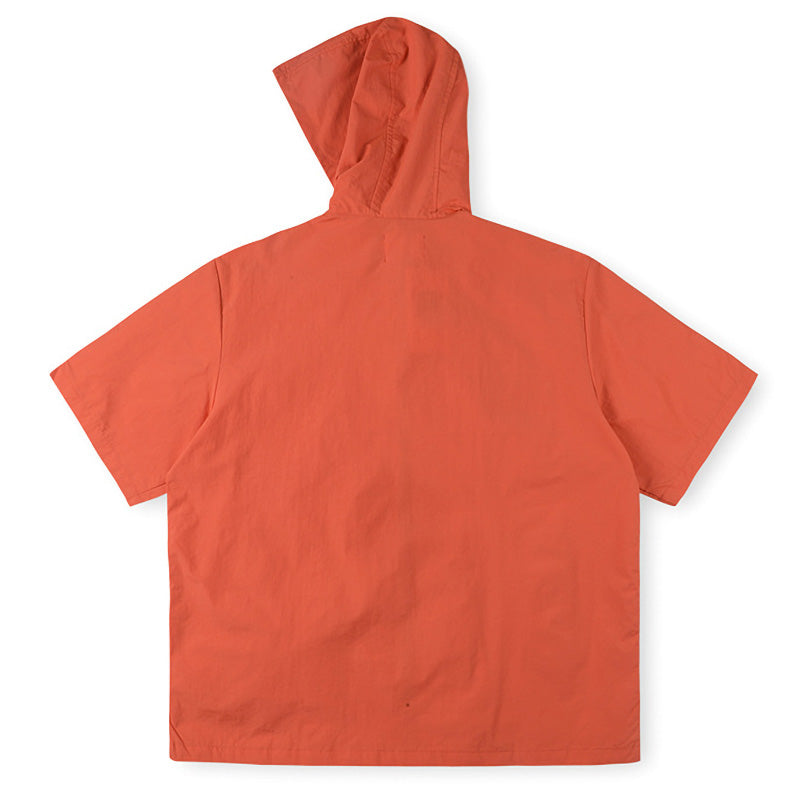 SAINT VANITY Embroidered Sporty Zipper Short-sleeved Jacket “Orange”