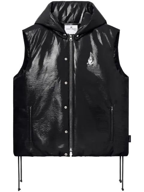 Courrèges sleeveless vinyl puffer jacket