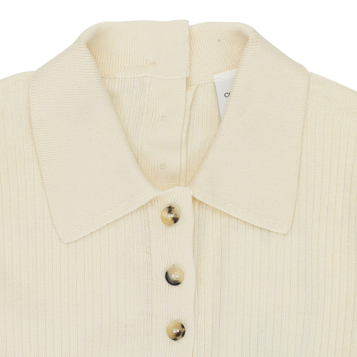 NATURAL MULTI-BUTTON LIGHT WOOL POLO SHIRT
