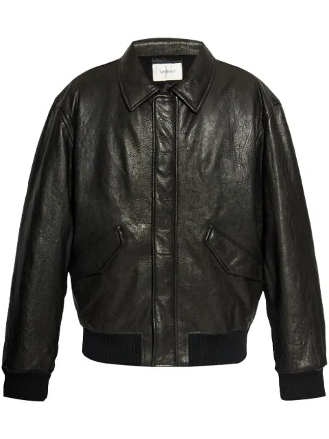 Saint Laurent leather bomber jacket