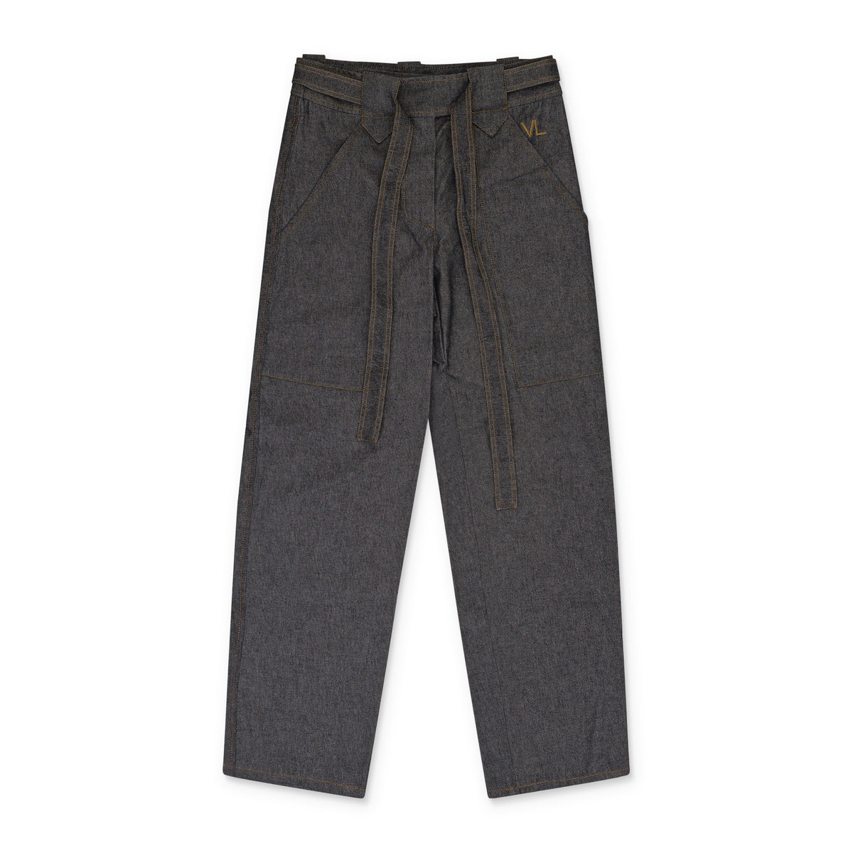 GREY CARROTS STRAIGHT PANTS