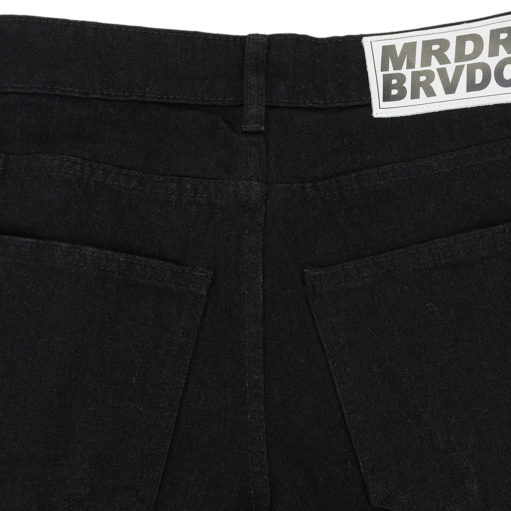 BLACK WINGED LOGO BONDAGE PANTS