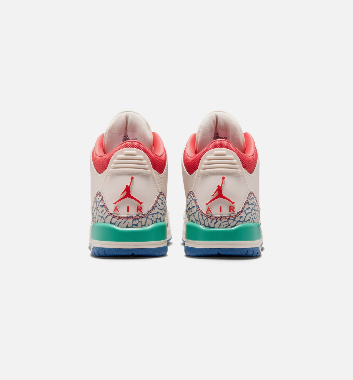 Air Jordan 3 Retro Play Your Way Grade School Lifestyle Shoes - Chalk/Track Red/True Blue/Kinetic Green