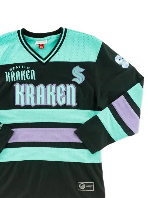 Mitchell & Ness Seattle Kraken V-neck striped sweatshirt