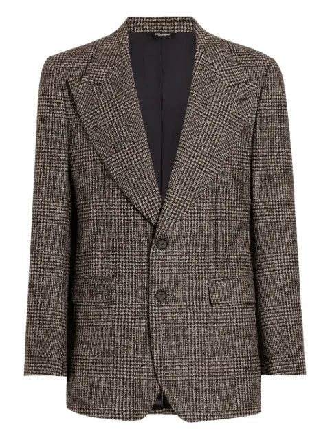 Dolce & Gabbana check-pattern buttoned-up blazer