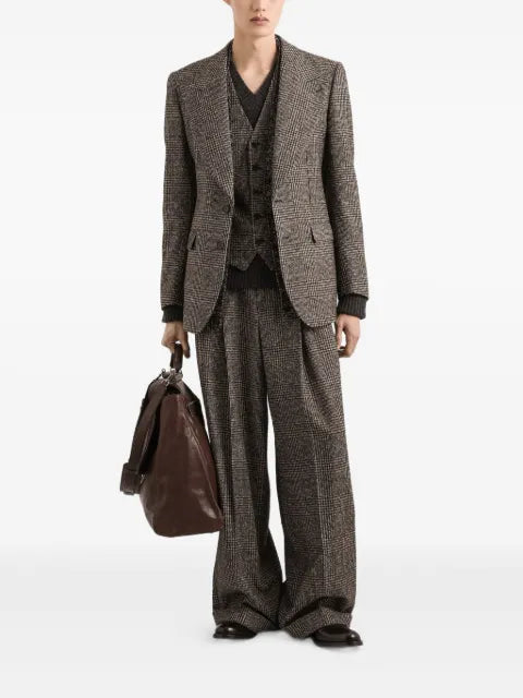 Dolce & Gabbana check-pattern buttoned-up blazer