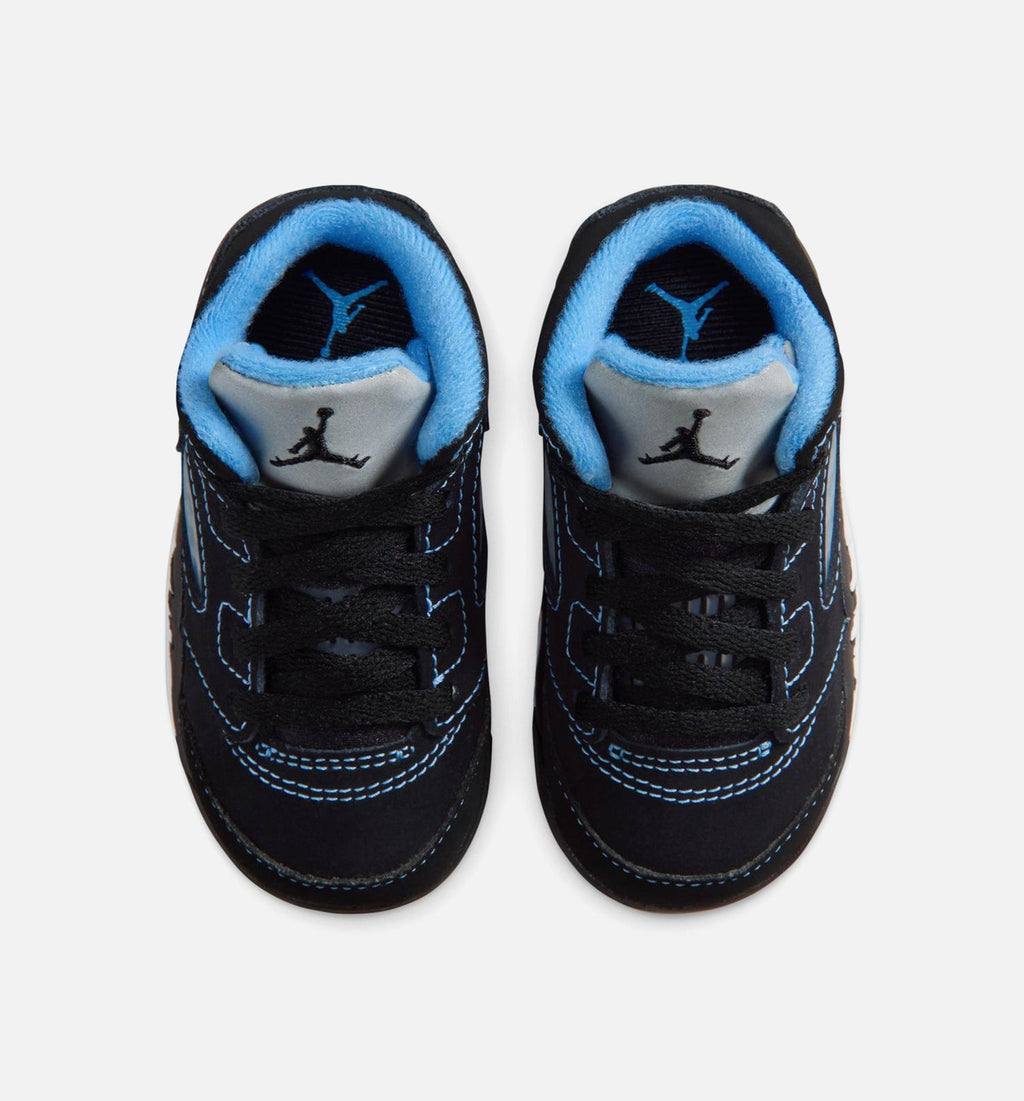 Air Jordan 5 Retro "Black Carolina" Infant/Toddler Shoe – Black/University Blue/White