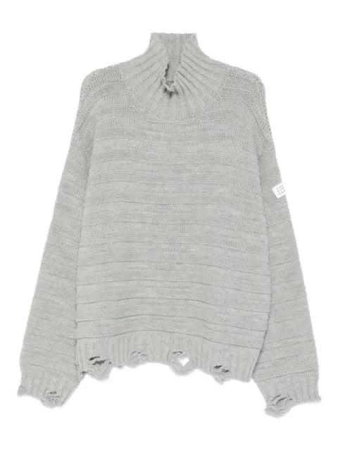 MM6 Maison Margiela turtleneck frayed sweater