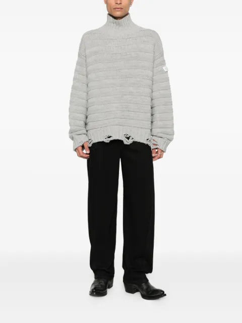 MM6 Maison Margiela turtleneck frayed sweater