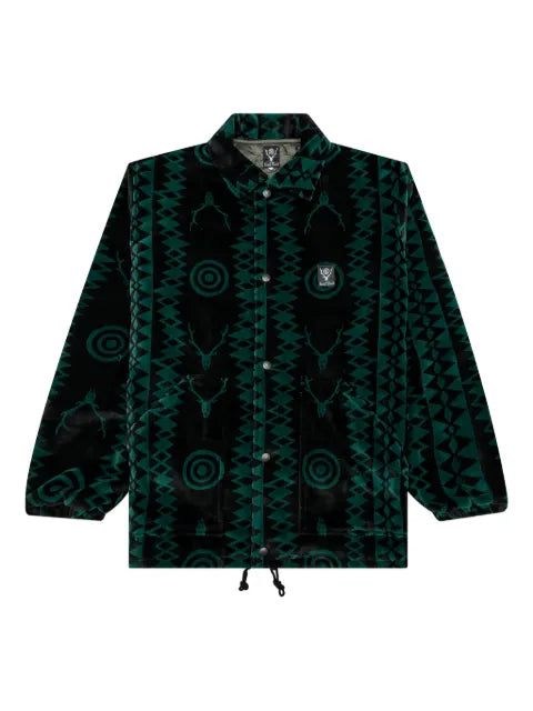 SOUTH2 WEST8 deer-pattern coach shirt jacket