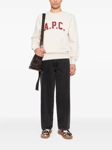 A.P.C. logo-print crew neck sweatshirt