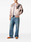 Philipp Plein shiny satin bomber tattoo patches strass