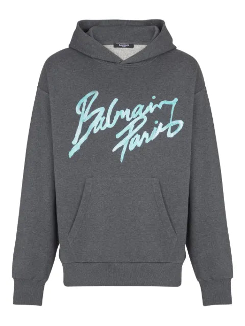 Balmain printed cotton hoodie
