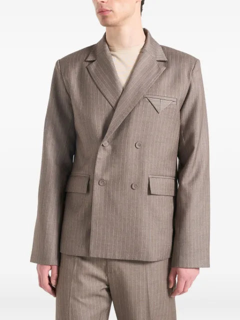 Manière De Voir Didier double-breasted pinstripe suit jacket