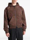 Manière De Voir Cropped suede hoodie - brown