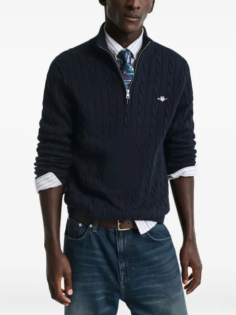 Gant cable-knit half-zip sweater