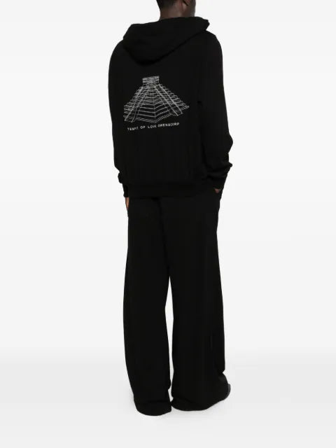 Rick Owens hooded printed hoodie