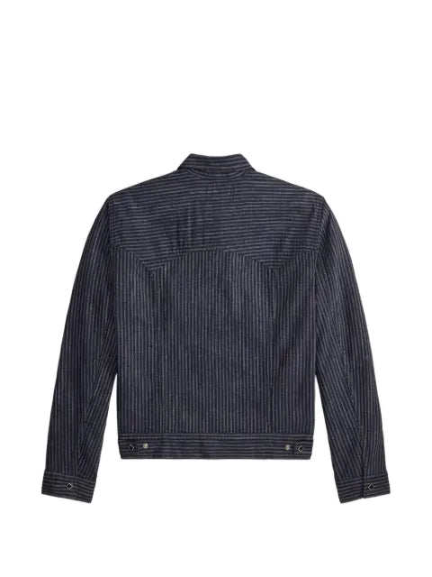 Ralph Lauren RRL striped-pattern Western-style stitched yoke jacket