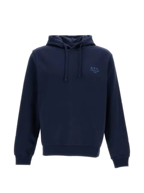 A.P.C. logo-embroidered drawstring hoodie