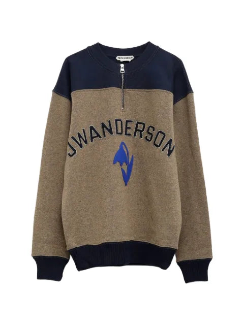 JW Anderson logo-embroidered panelled sweater