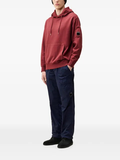 C.P. Company brushed and emerized diagonal fleece Lens hoodie
