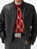 Versace nappa biker jacket