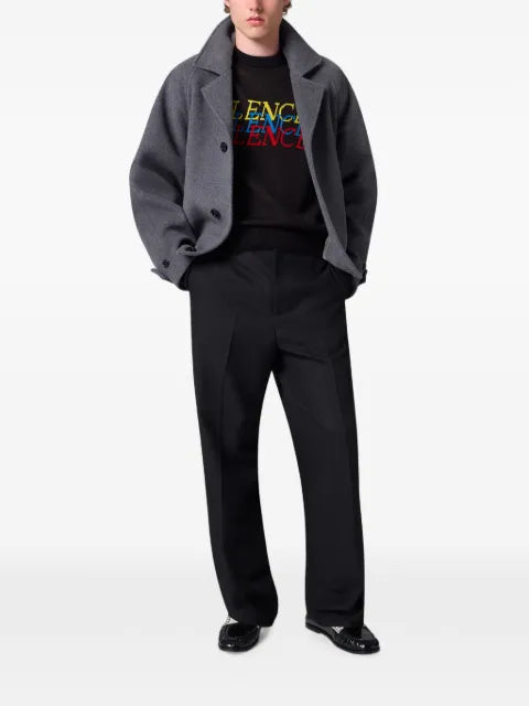 MSGM slogan-intarsia crew-neck sweater