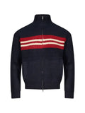 Song For The Mute striped ribbed-knit zip-up cardigan