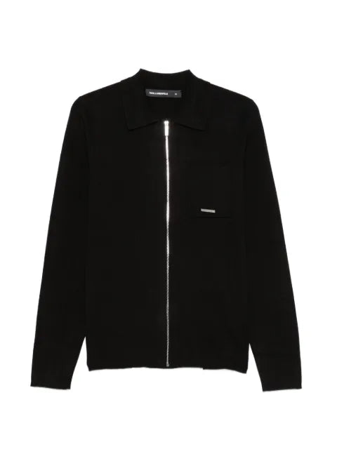 Karl Lagerfeld zip-up chest-pocket pullover