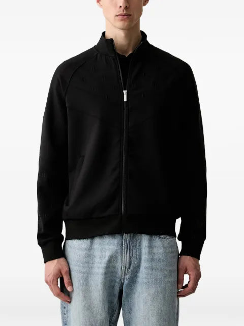Karl Lagerfeld monogram-pattern zip-up sweatshirt