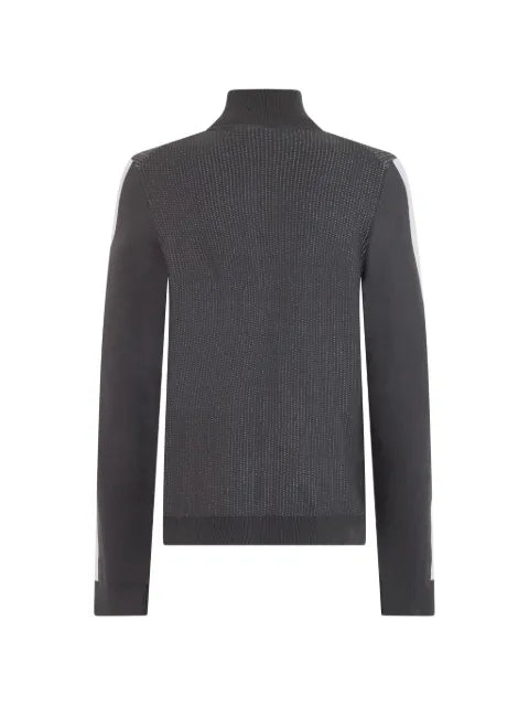 BOSS zip-up panelled sweater