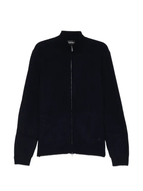 Emporio Armani ribbed zip-up cardigan