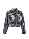 Taakk faded-pattern denim jacket