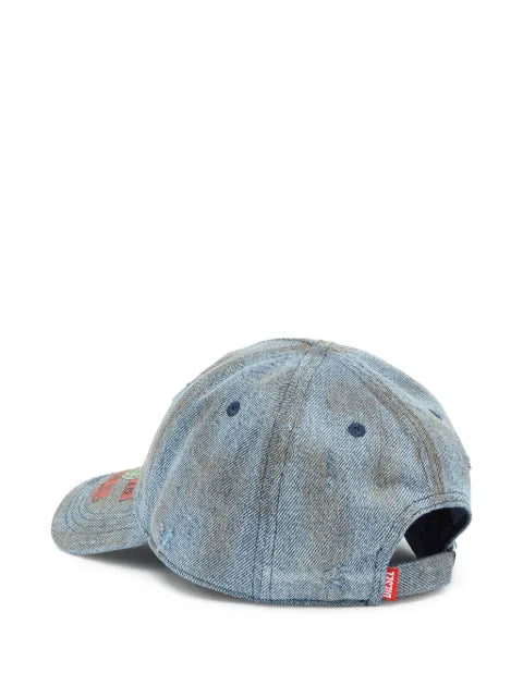 Diesel denim baseball cap with concert graphic