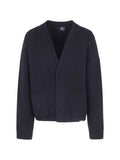 Represent ribbed-knit wool cardigan